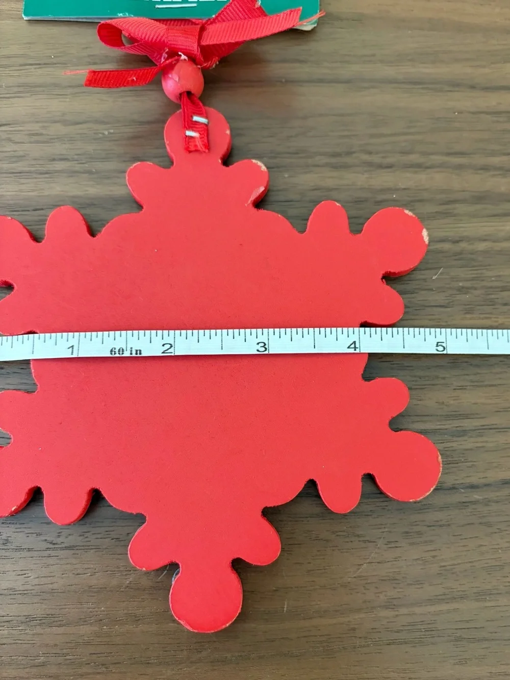 Holiday Style Red Silver Snowflake Christmas Ornament 6 Inch